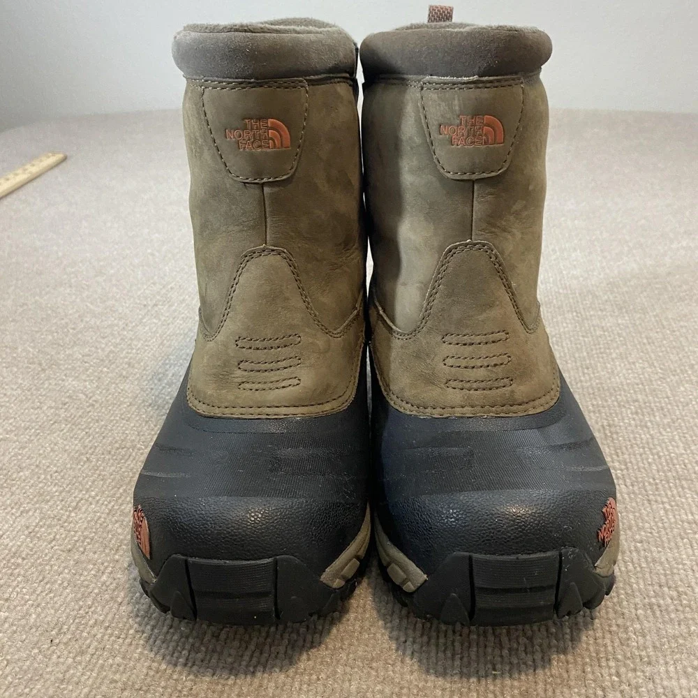 The North Face Snow Boots Mens Size 10 Brown Nubuck Waterproof Insulated Ankle